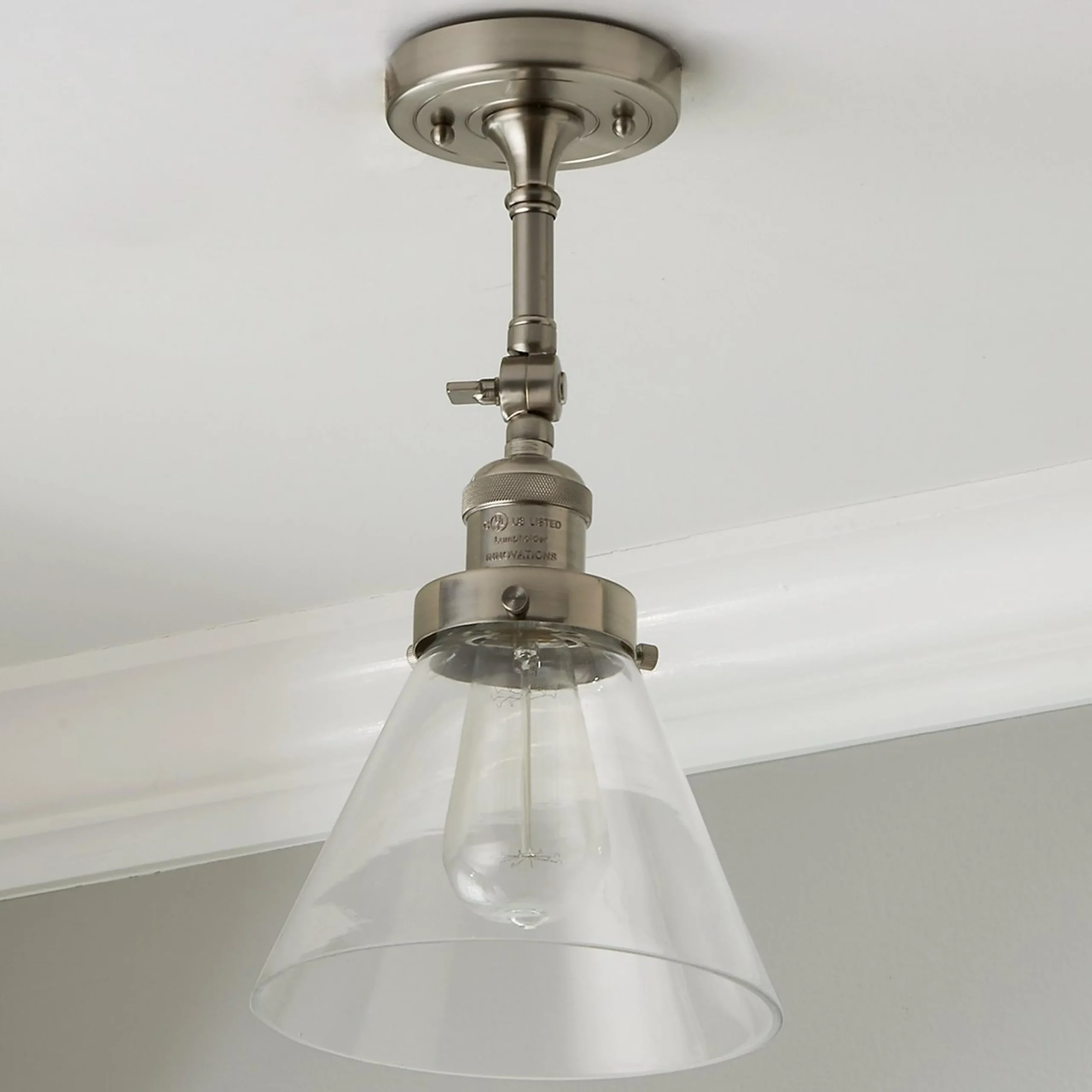 Restoration Swivel Arm Convertible Light - Clear Glass