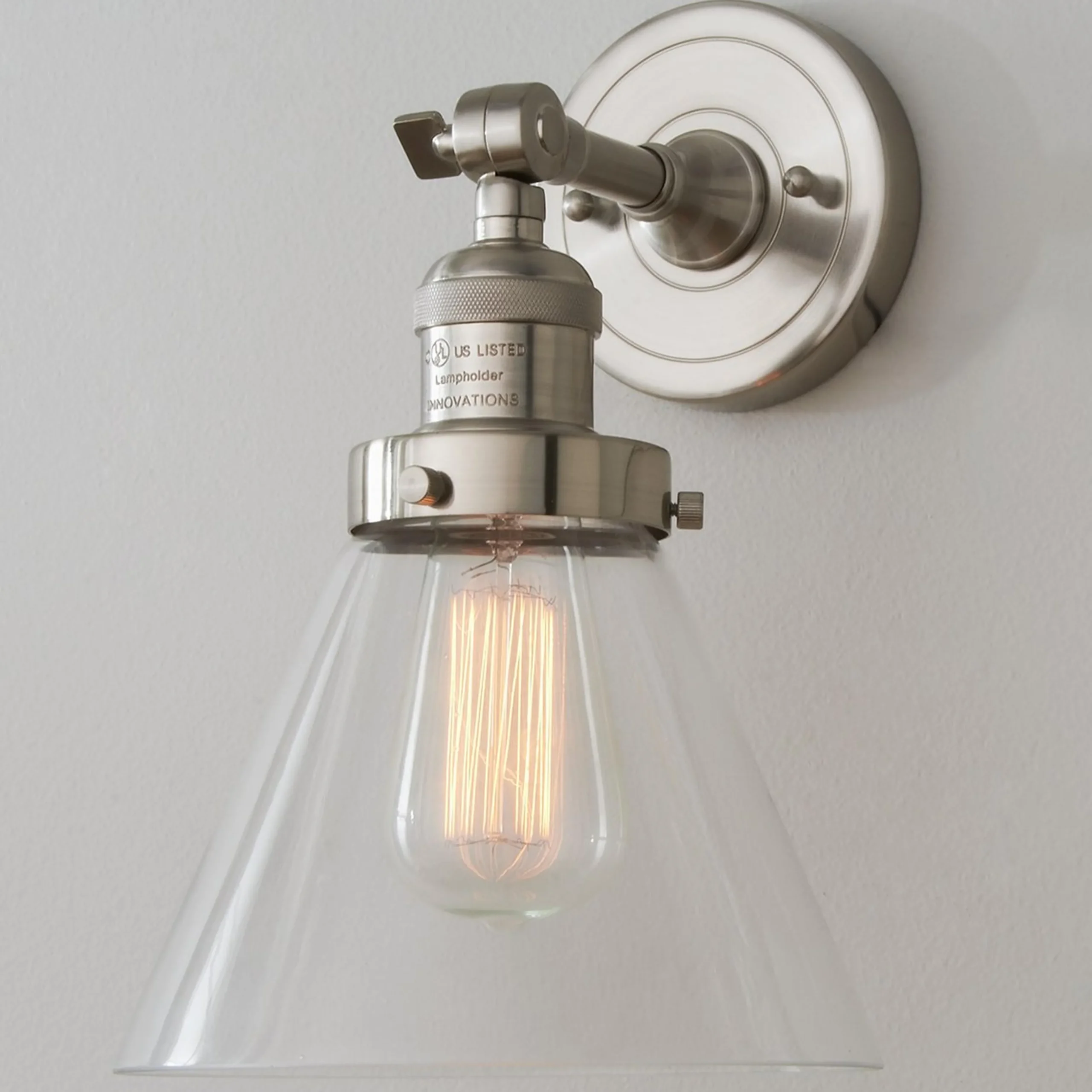 Restoration Swivel Arm Convertible Light - Clear Glass