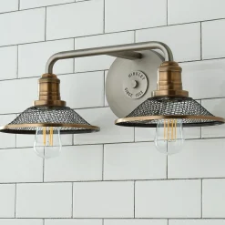Retro Warehouse Shade Vanity Light - 2 Light