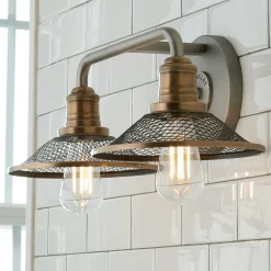 Retro Warehouse Shade Vanity Light - 2 Light