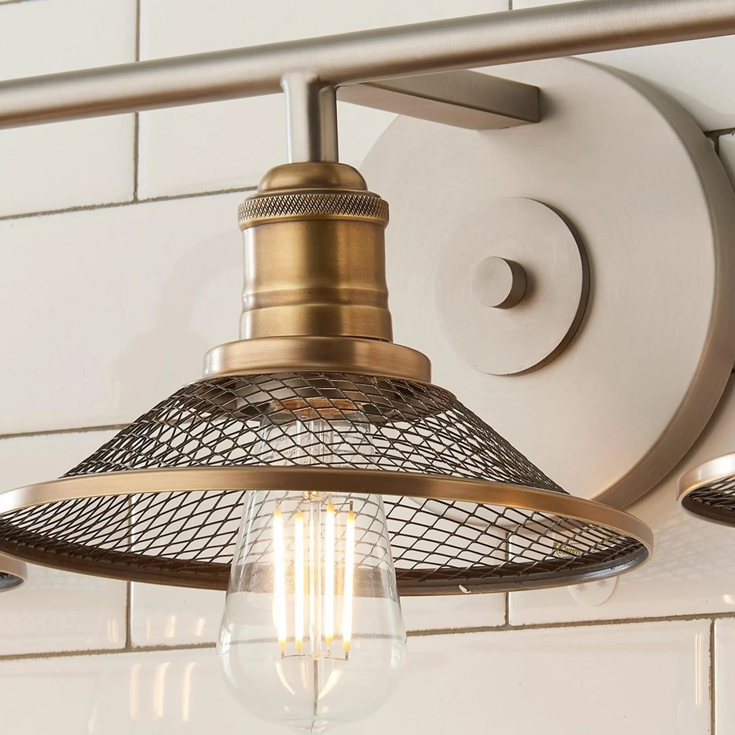 Retro Warehouse Shade Vanity Light - 3 Light