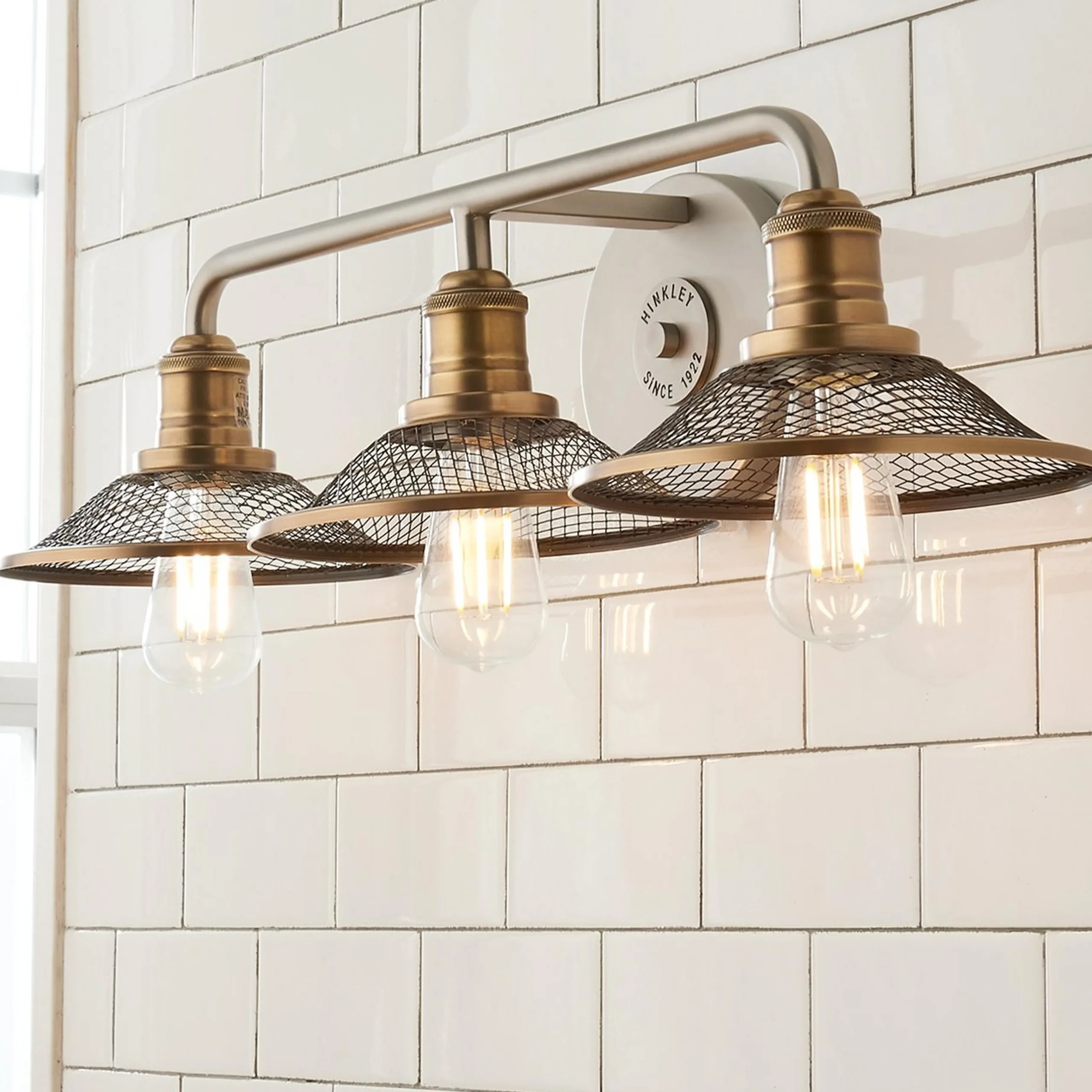 Retro Warehouse Shade Vanity Light - 3 Light