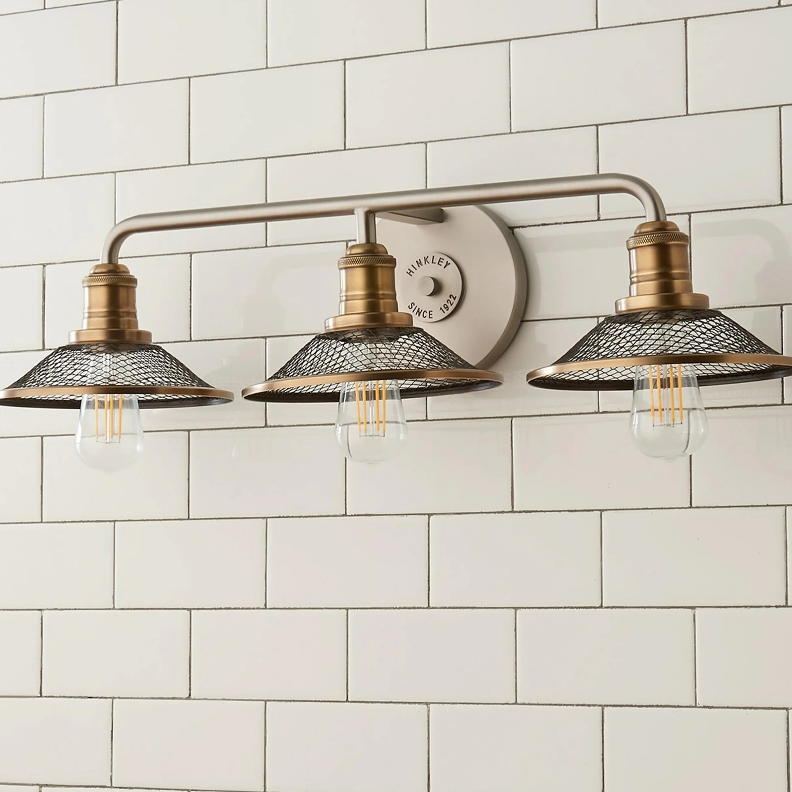 Retro Warehouse Shade Vanity Light - 3 Light