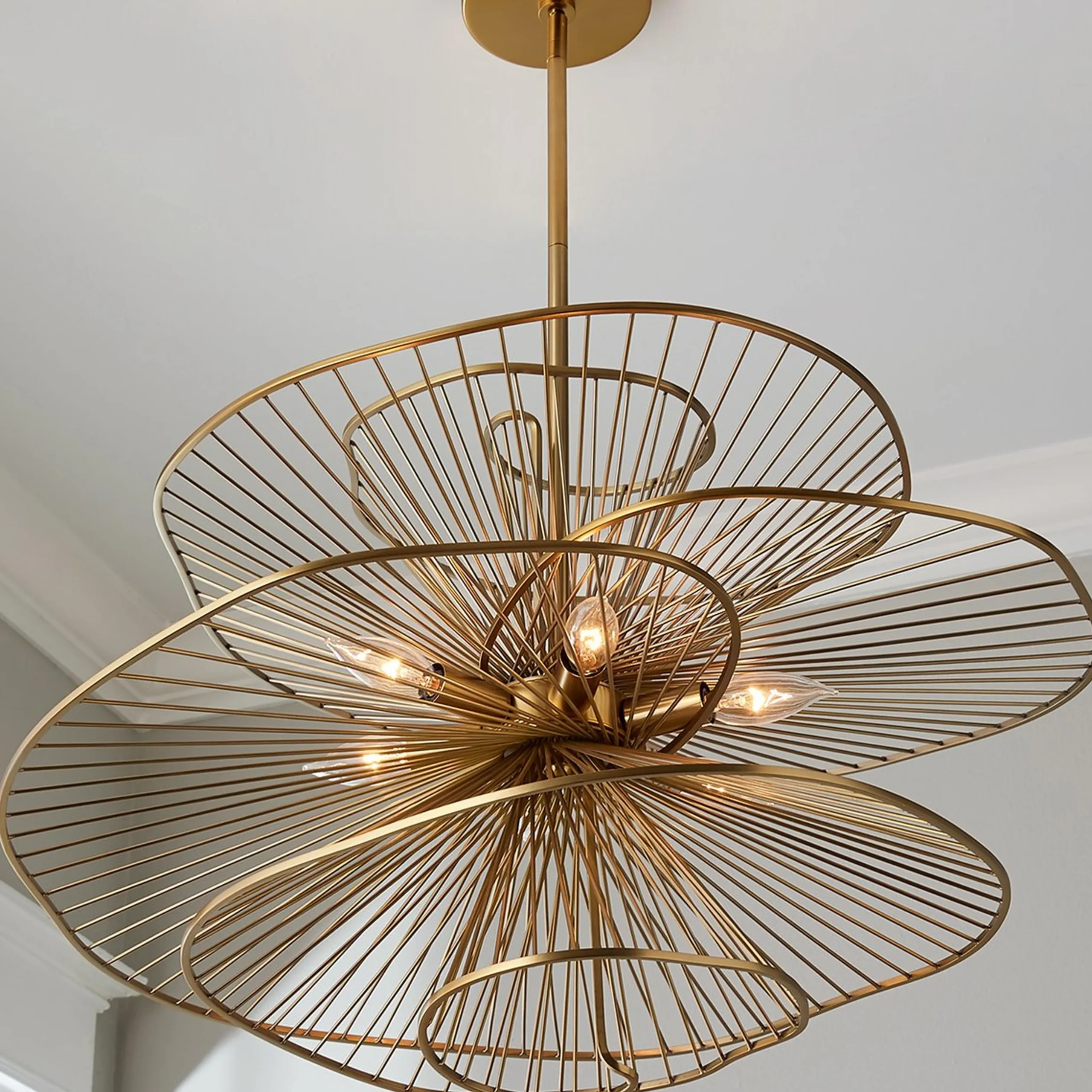 Ribbon Swirl Chandelier - 6 Light