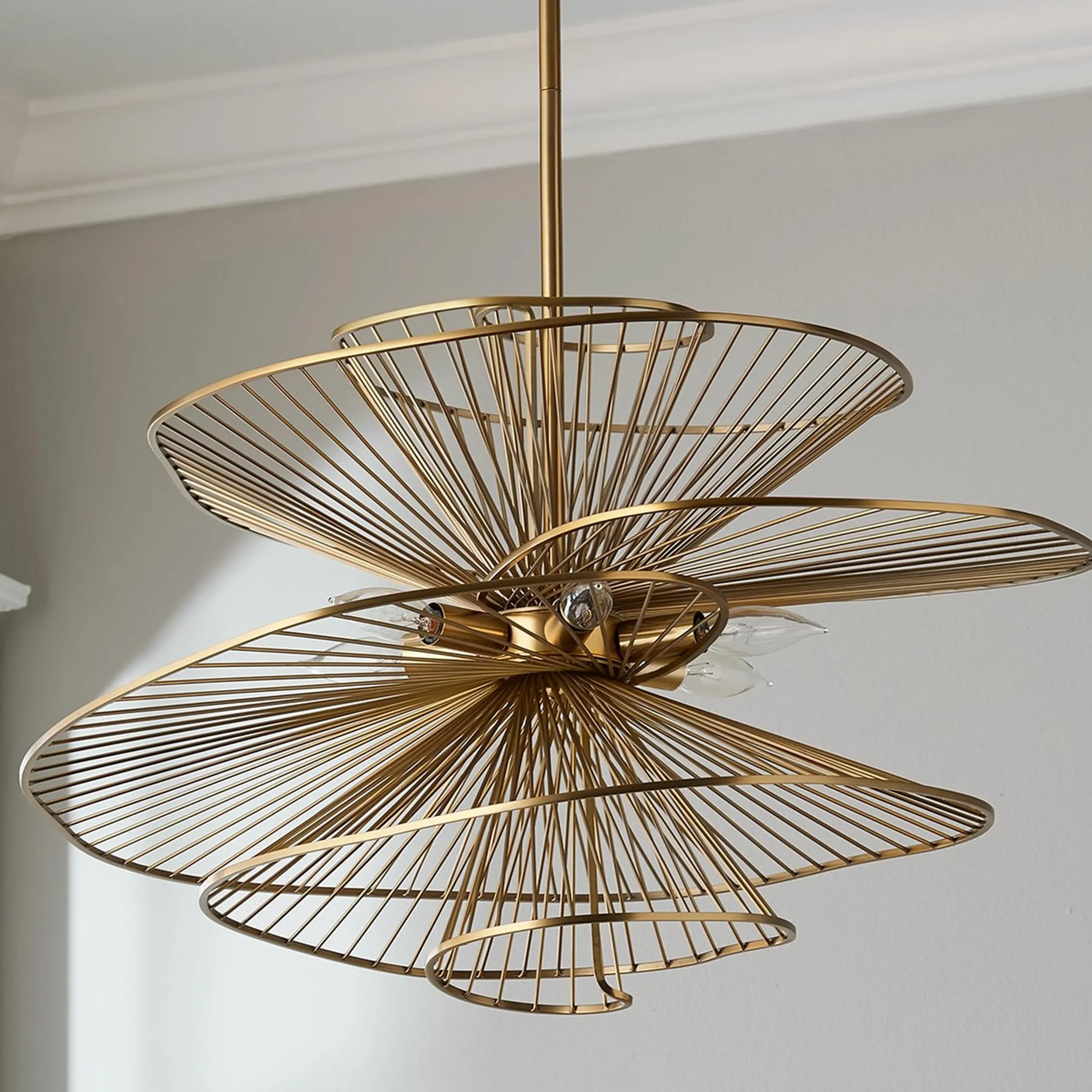 Ribbon Swirl Chandelier - 6 Light