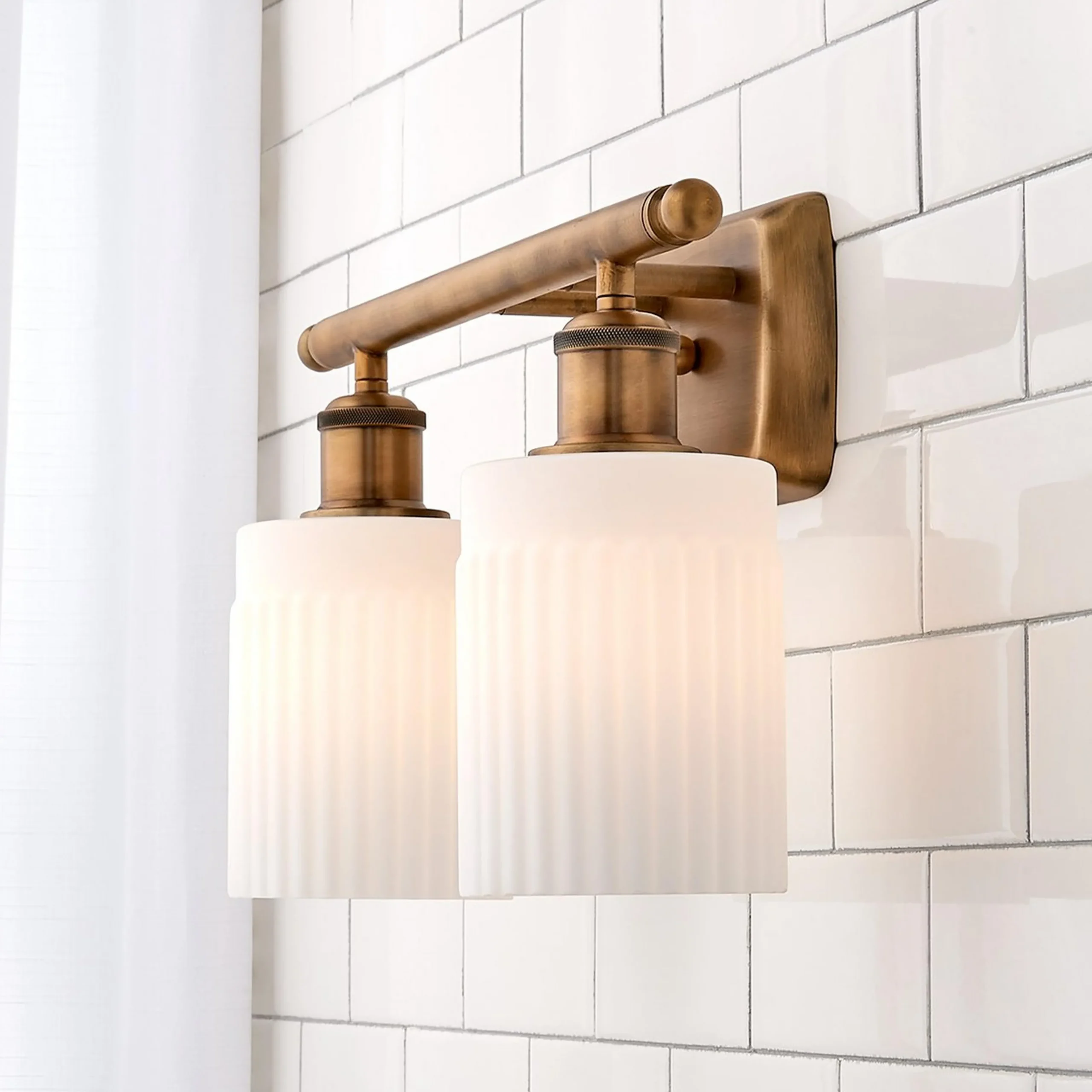 Ridged Austin Vanity Light - 2 Light