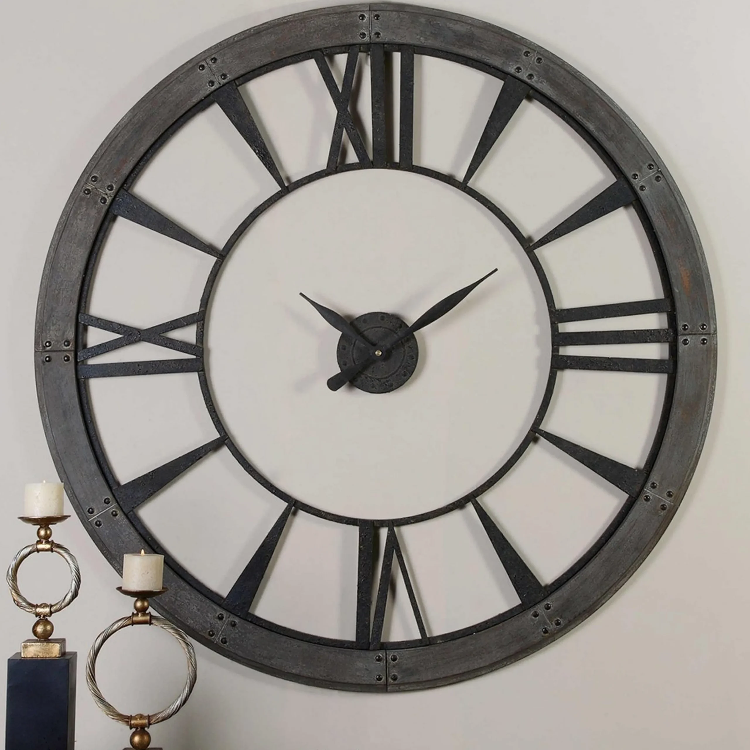 Riveting Industrial Oversized Clock