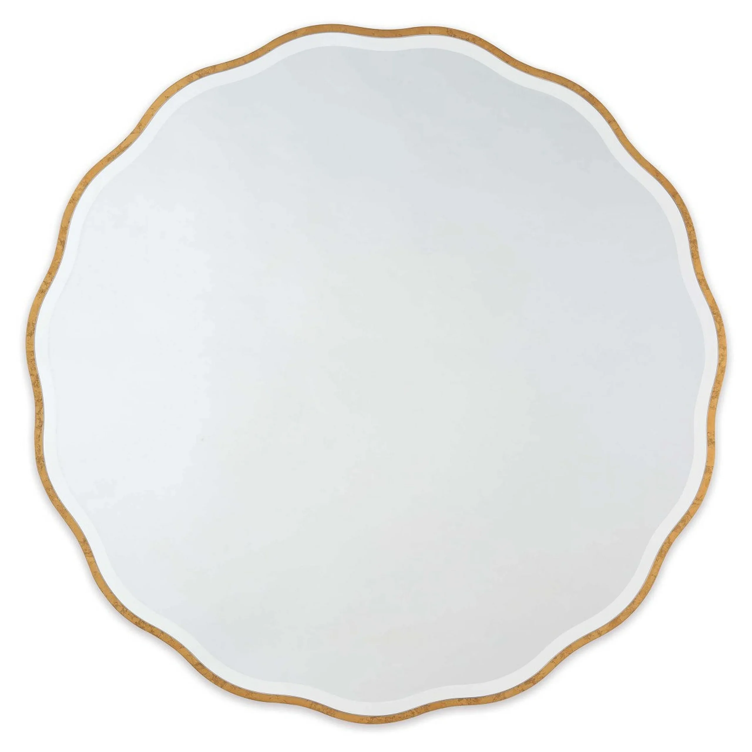 Round Gilded Scallop Mirror - Large