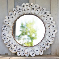 Round Oyster Shell Mirror