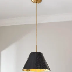 Ruffled Edge Hammered Metal Pendant