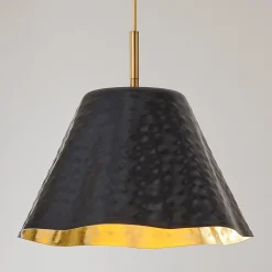 Ruffled Edge Hammered Metal Pendant
