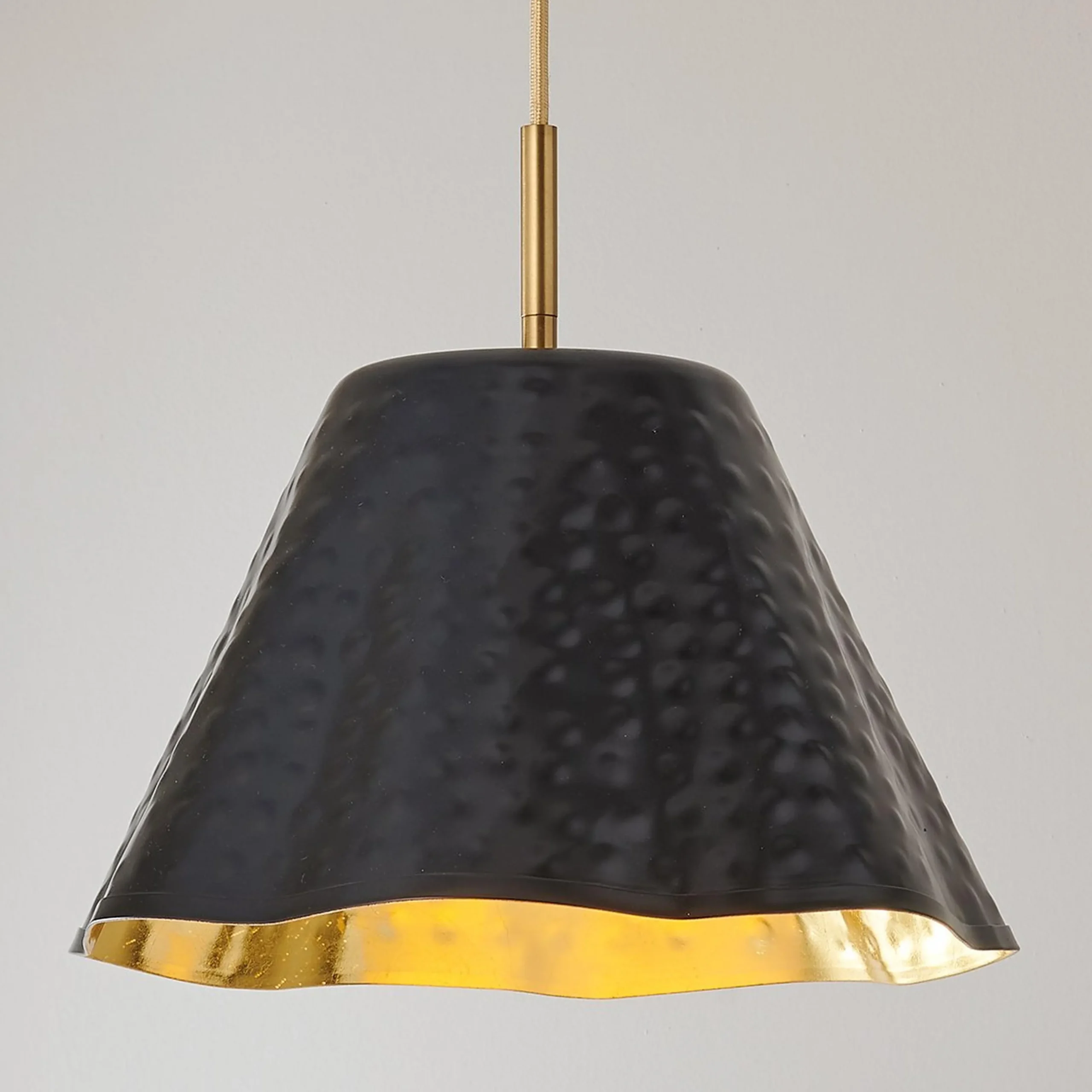 Ruffled Edge Hammered Metal Pendant