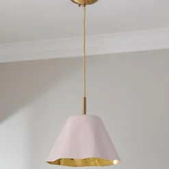 Ruffled Edge Hammered Metal Pendant