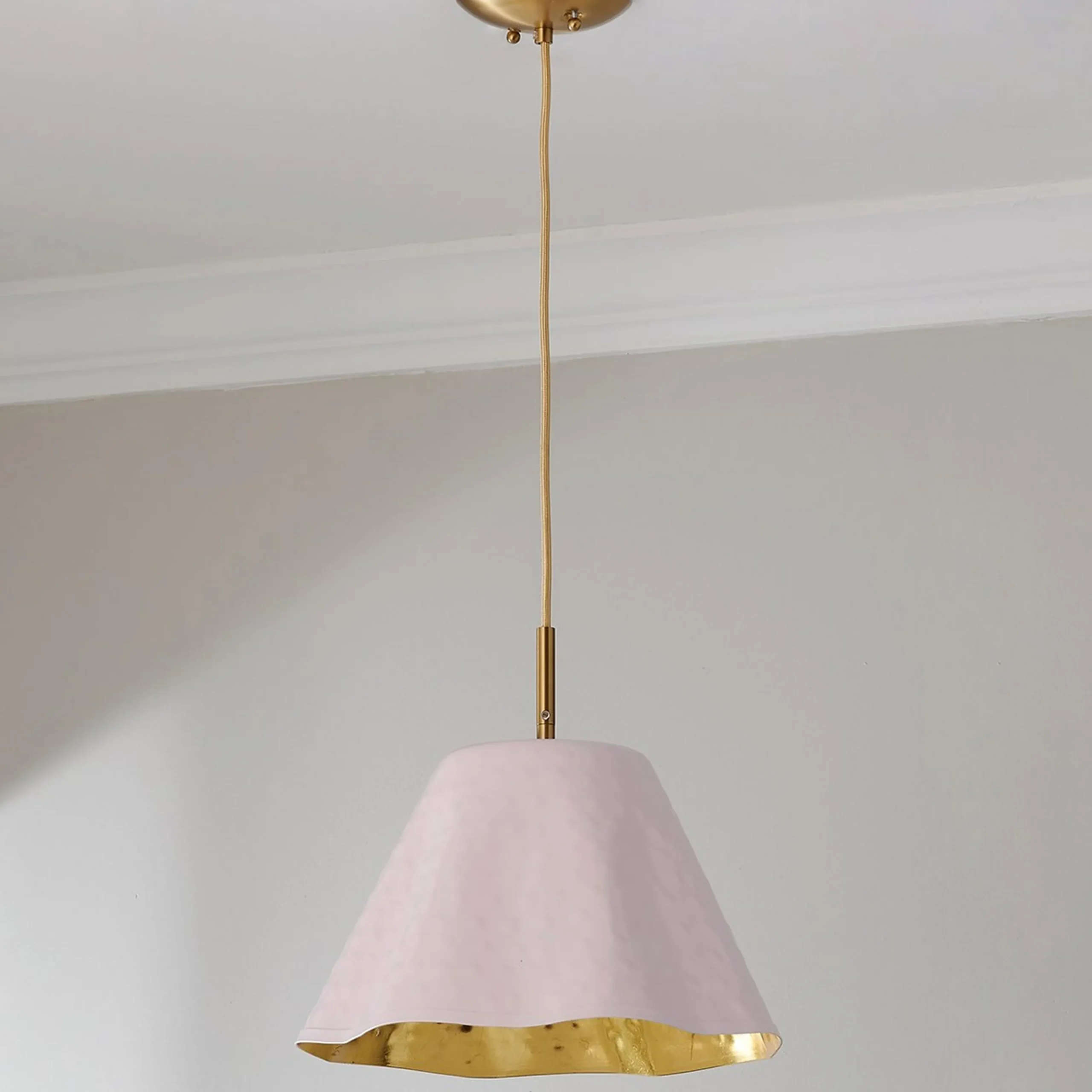 Ruffled Edge Hammered Metal Pendant