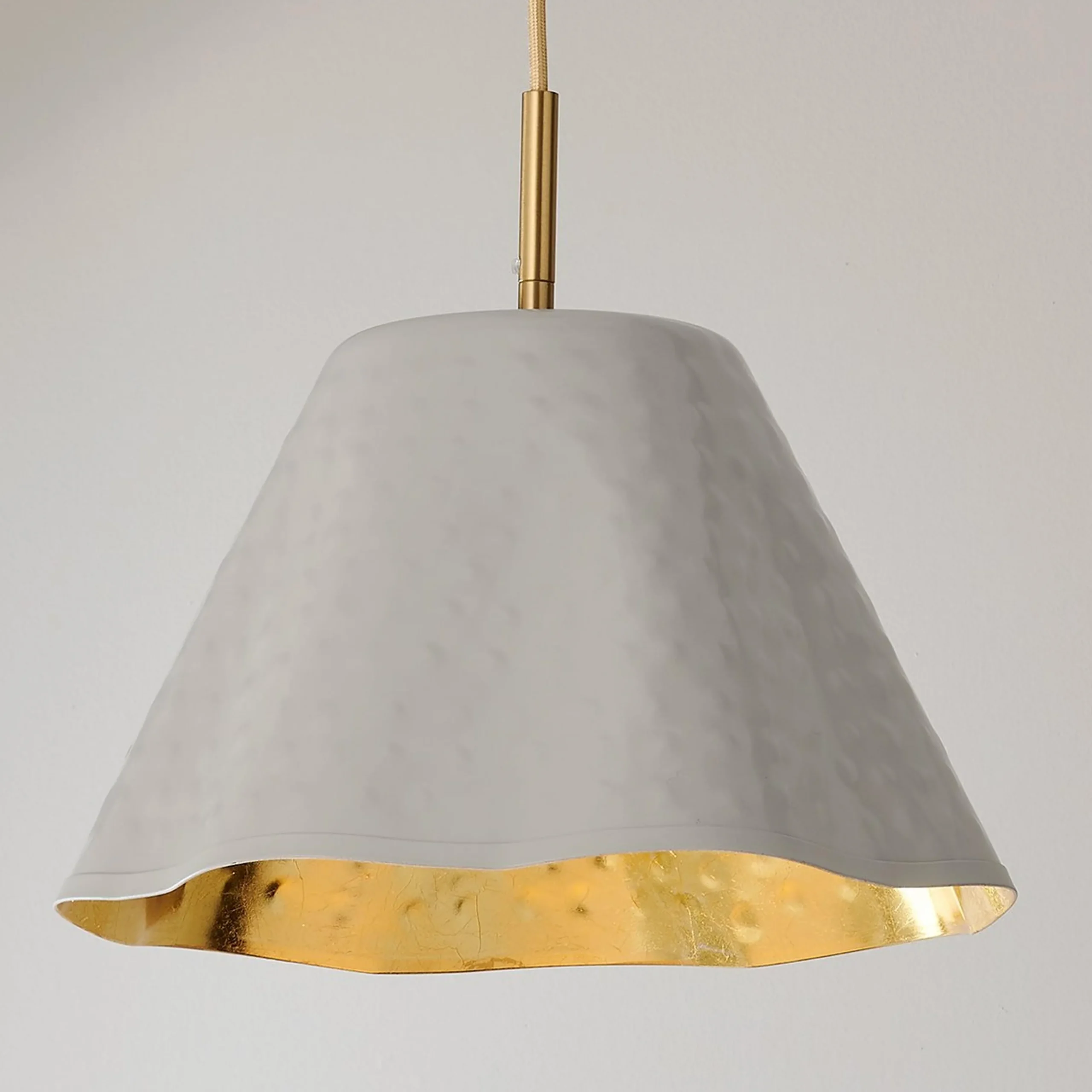 Ruffled Edge Hammered Metal Pendant