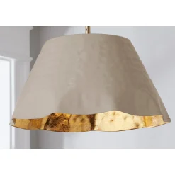 Ruffled Edge Hammered Metal Pendant