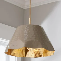 Ruffled Edge Hammered Metal Pendant