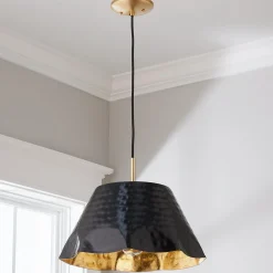 Ruffled Edge Hammered Metal Pendant