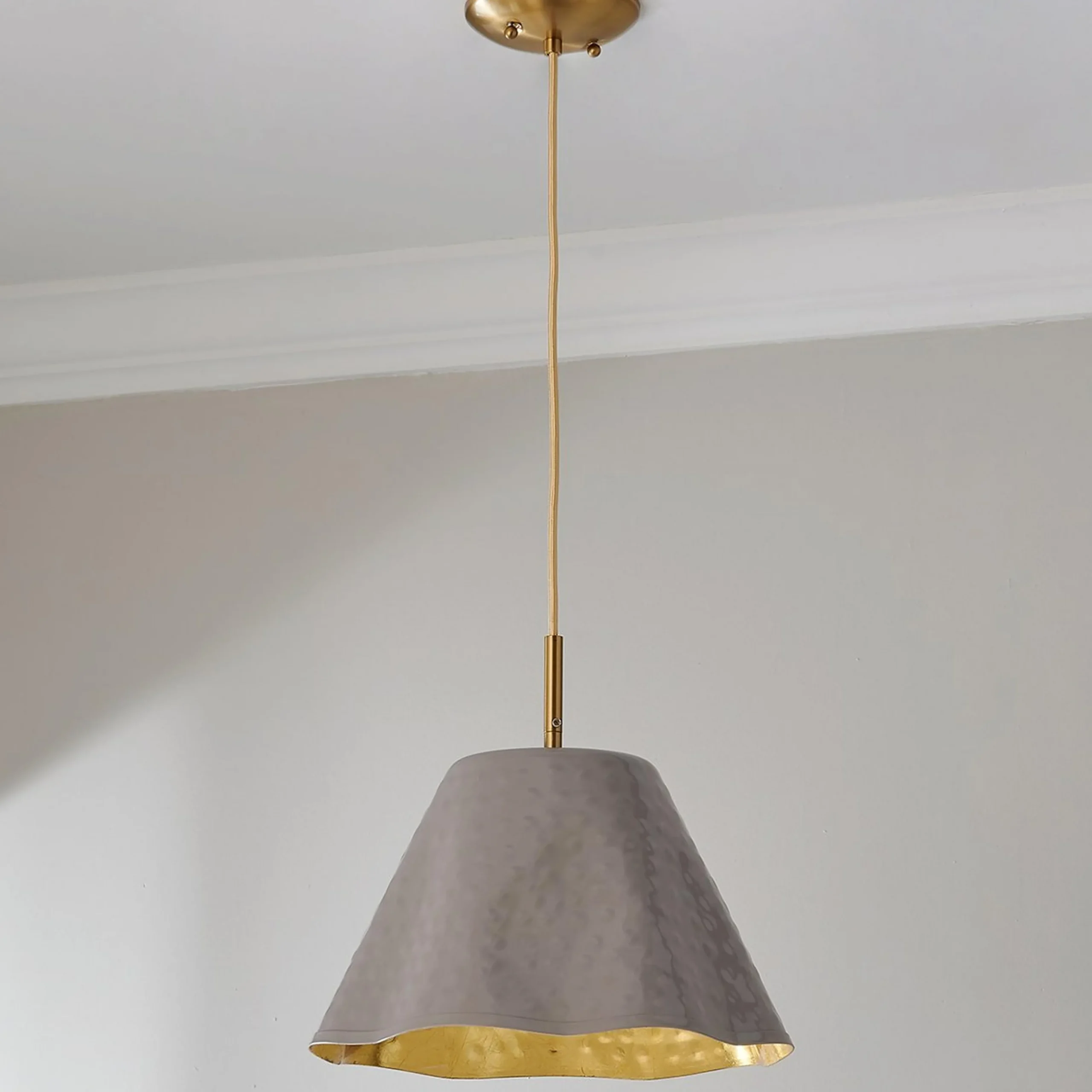 Ruffled Edge Hammered Metal Pendant