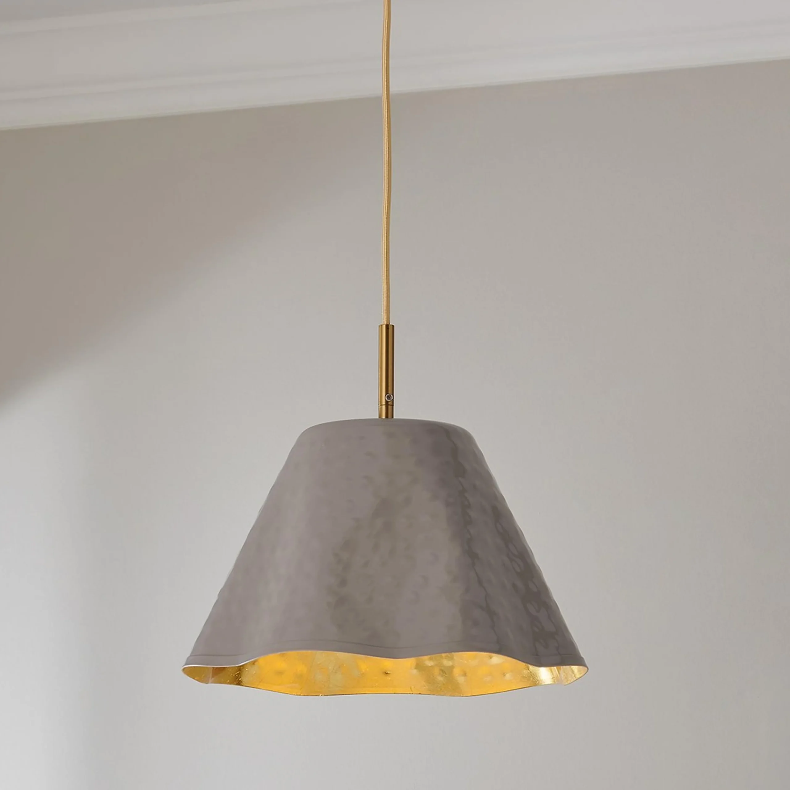 Ruffled Edge Hammered Metal Pendant