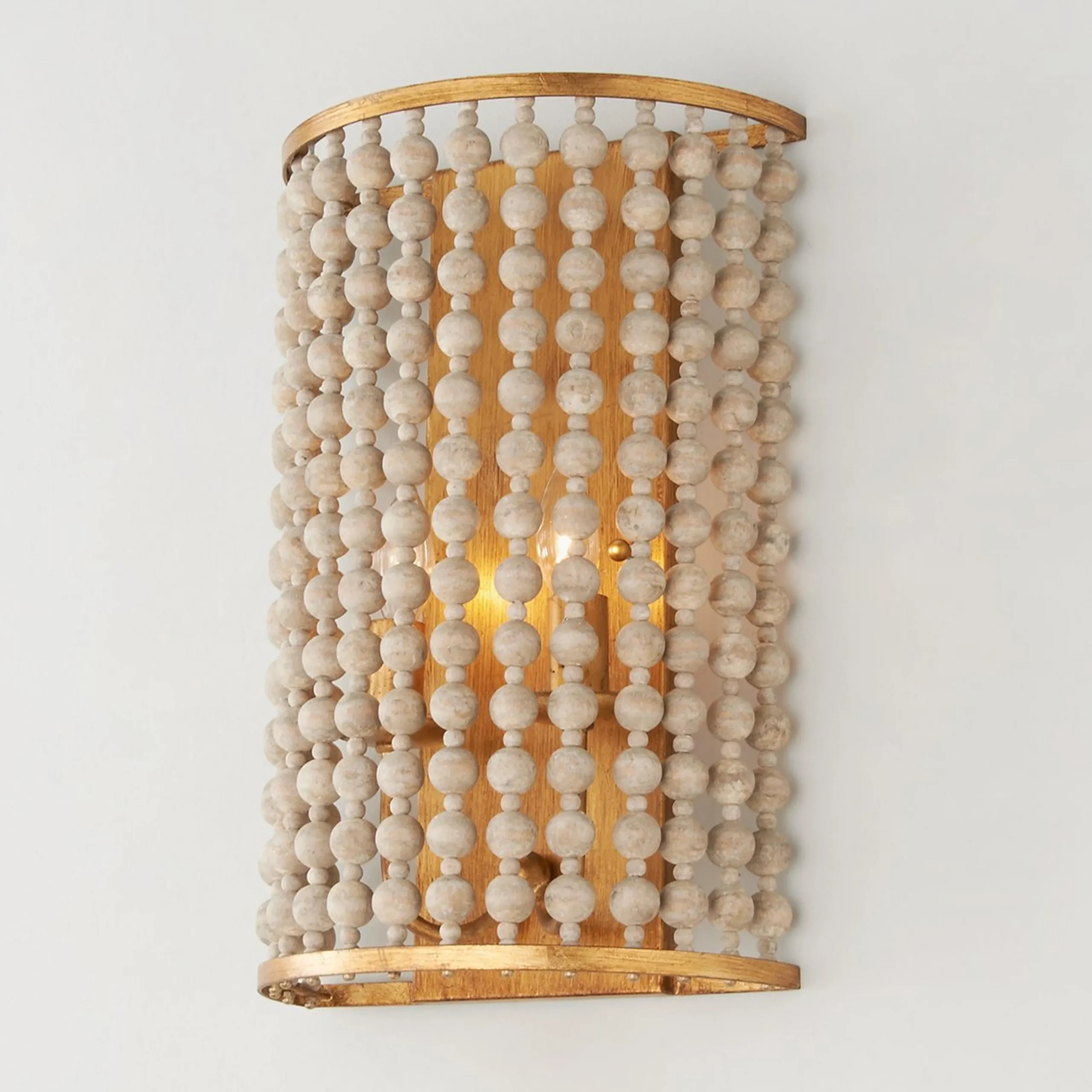 Rustic Beaded Cylinder Sconce