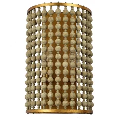 Rustic Beaded Cylinder Sconce