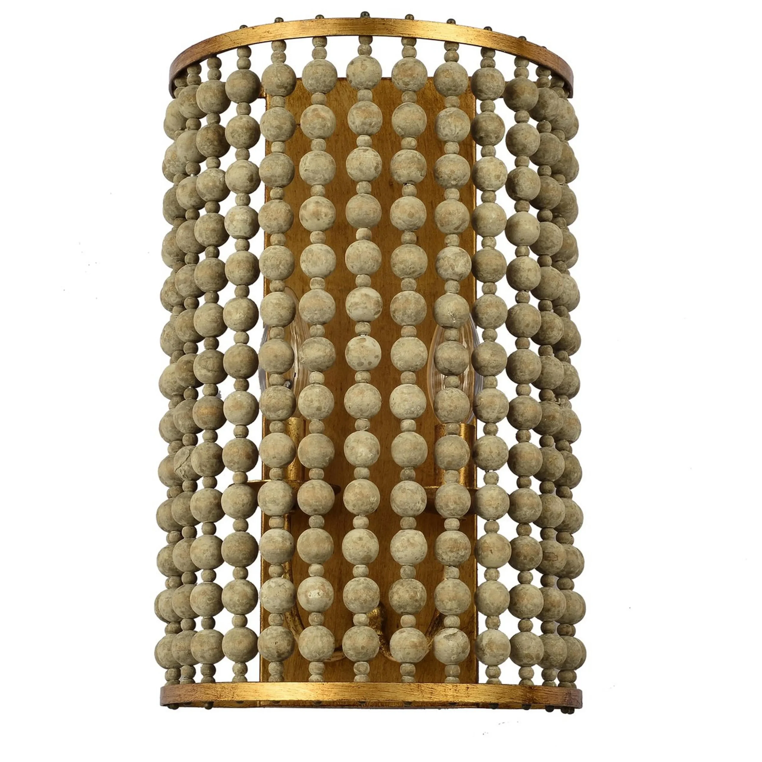 Rustic Beaded Cylinder Sconce