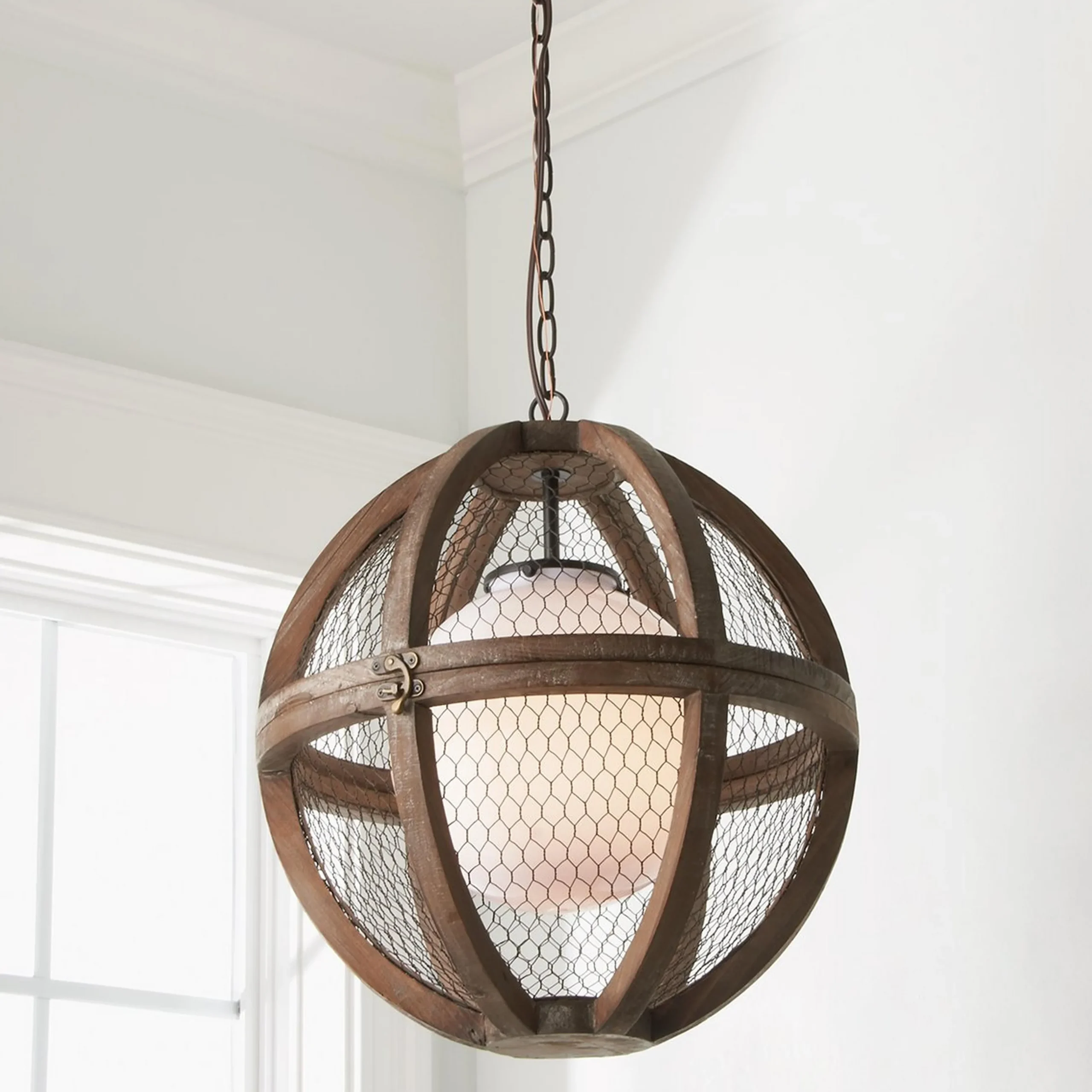 Rustic Floating Pearl Pendant Chandelier