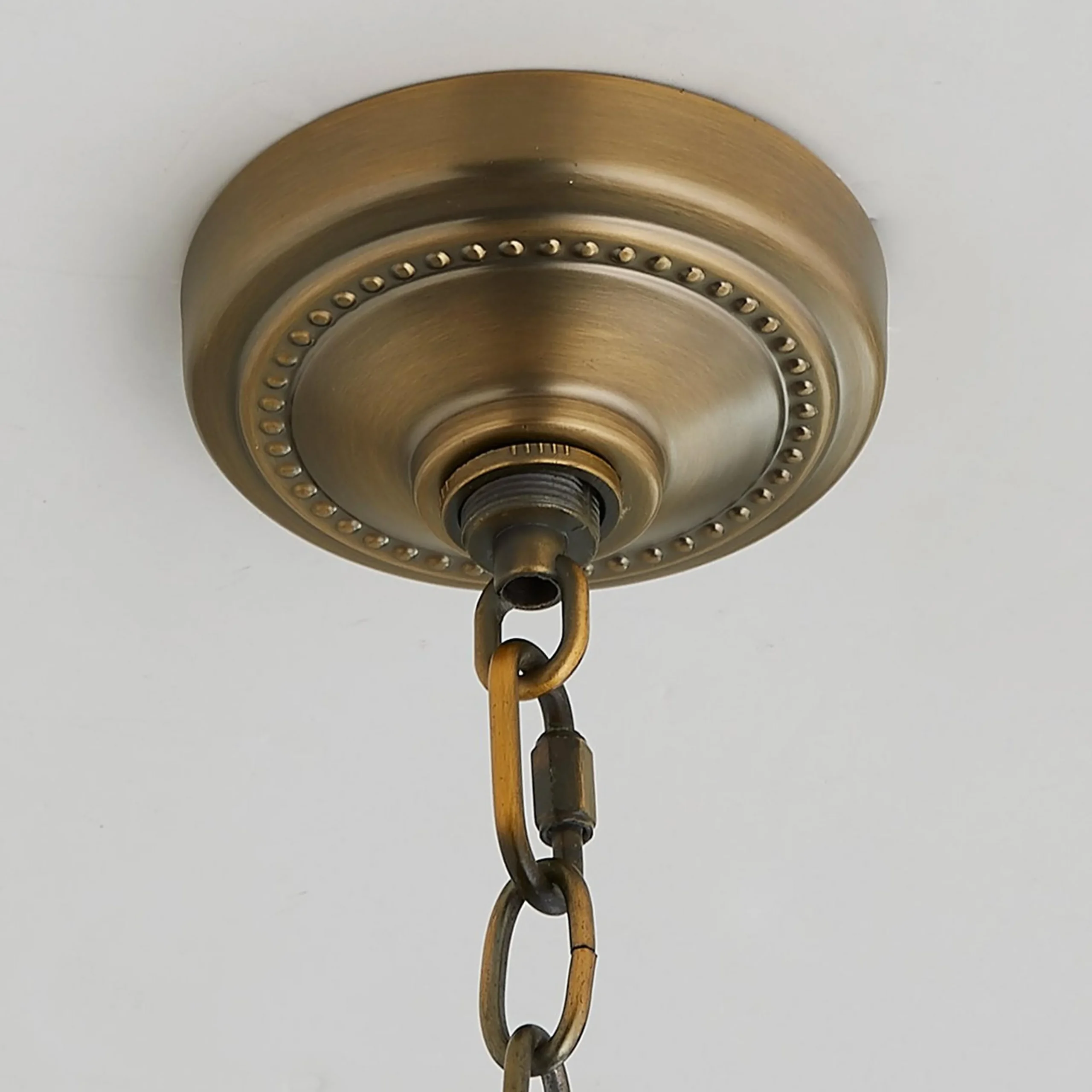 Rustic Metal Strap Globe Lantern - Double 3 Light