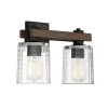 Rustic Ripple Glass Vanity Light - 2 Light
