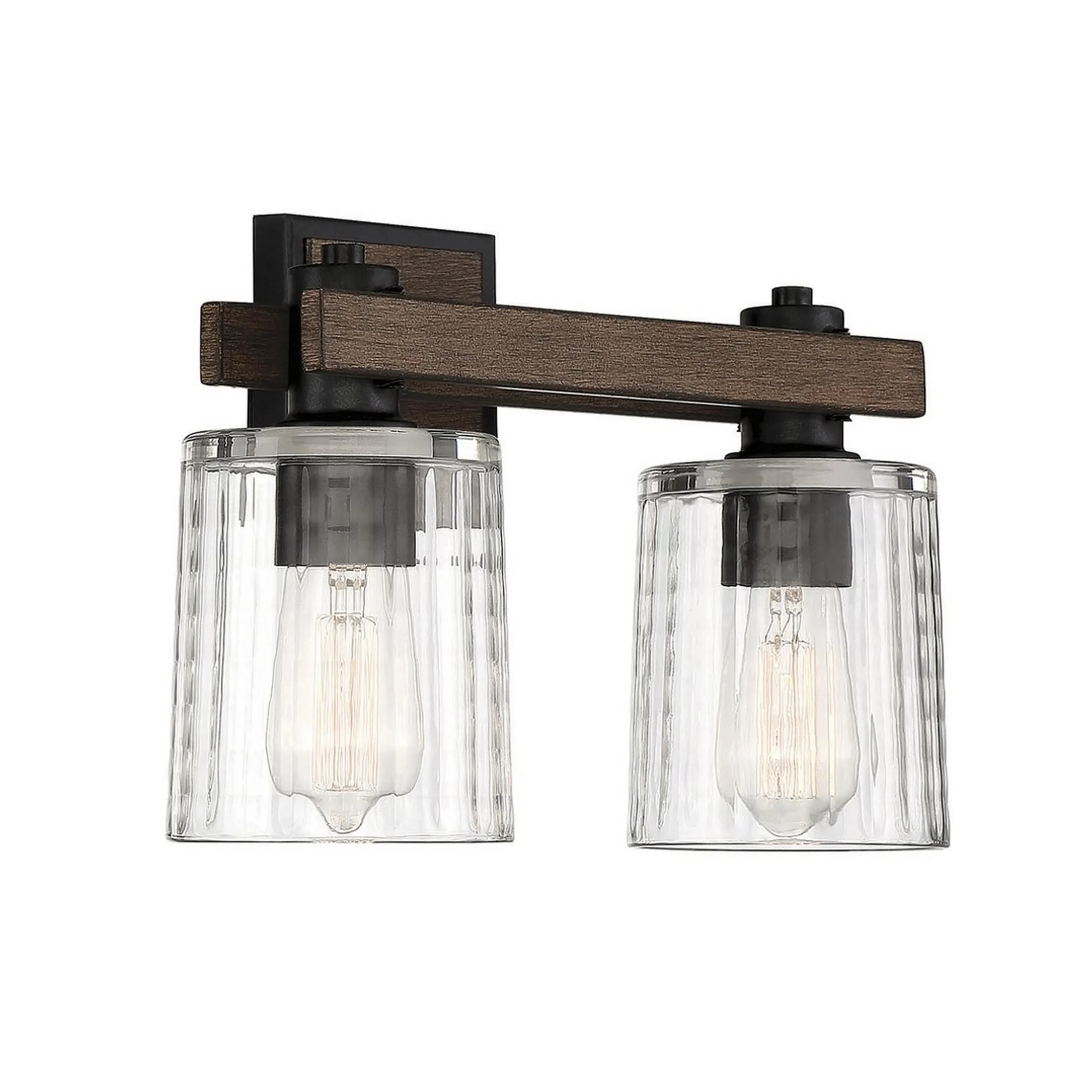 Rustic Ripple Glass Vanity Light - 2 Light