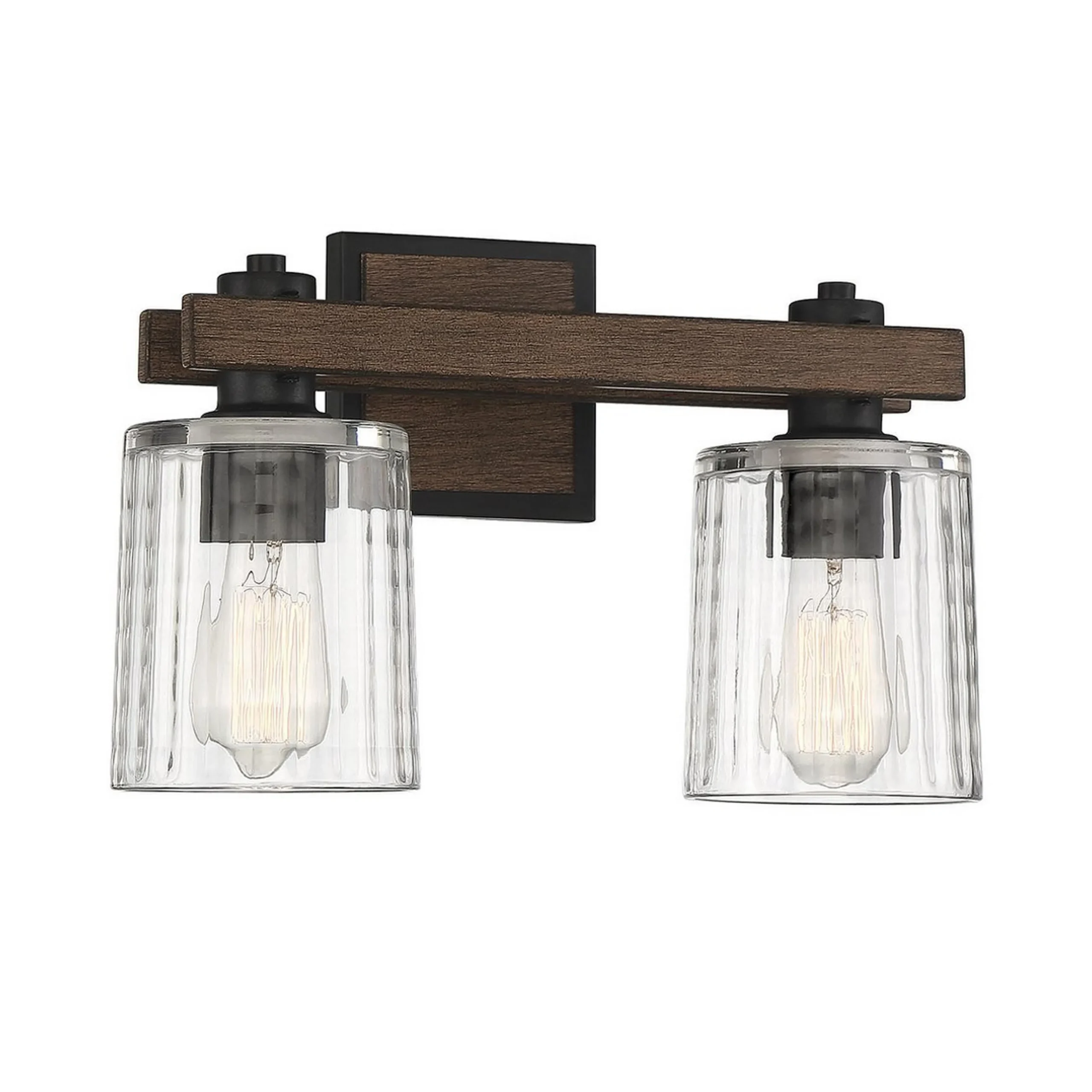 Rustic Ripple Glass Vanity Light - 2 Light