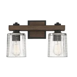 Rustic Ripple Glass Vanity Light - 2 Light