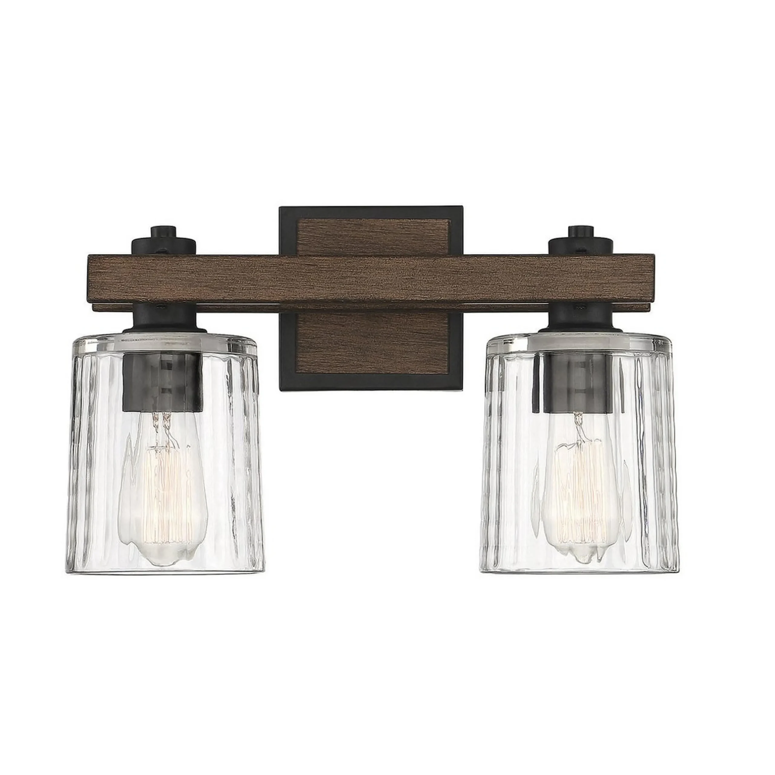 Rustic Ripple Glass Vanity Light - 2 Light
