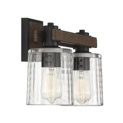 Rustic Ripple Glass Vanity Light - 2 Light
