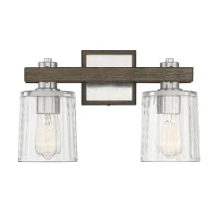 Rustic Ripple Glass Vanity Light - 2 Light