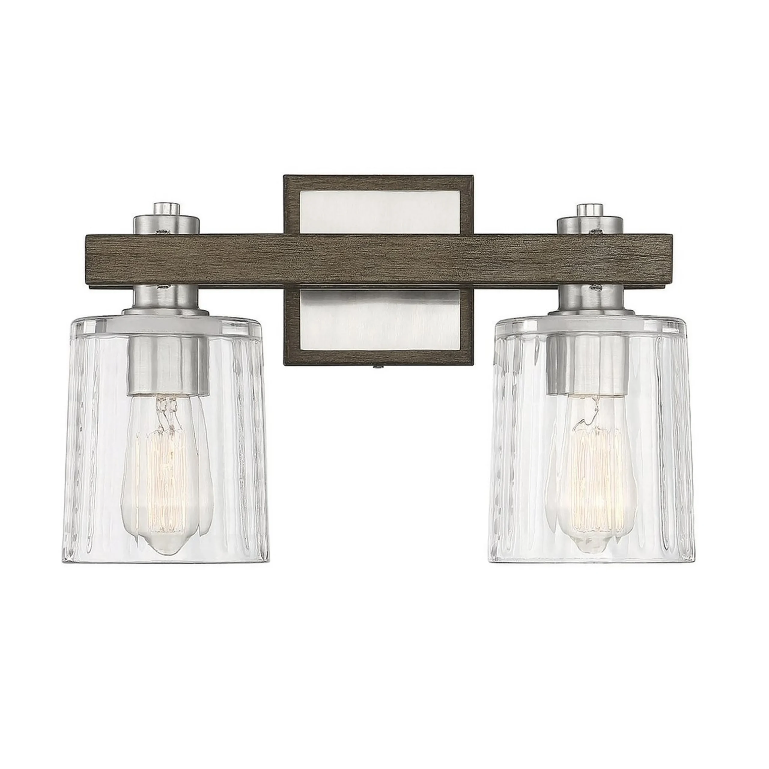 Rustic Ripple Glass Vanity Light - 2 Light