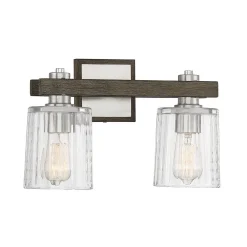 Rustic Ripple Glass Vanity Light - 2 Light