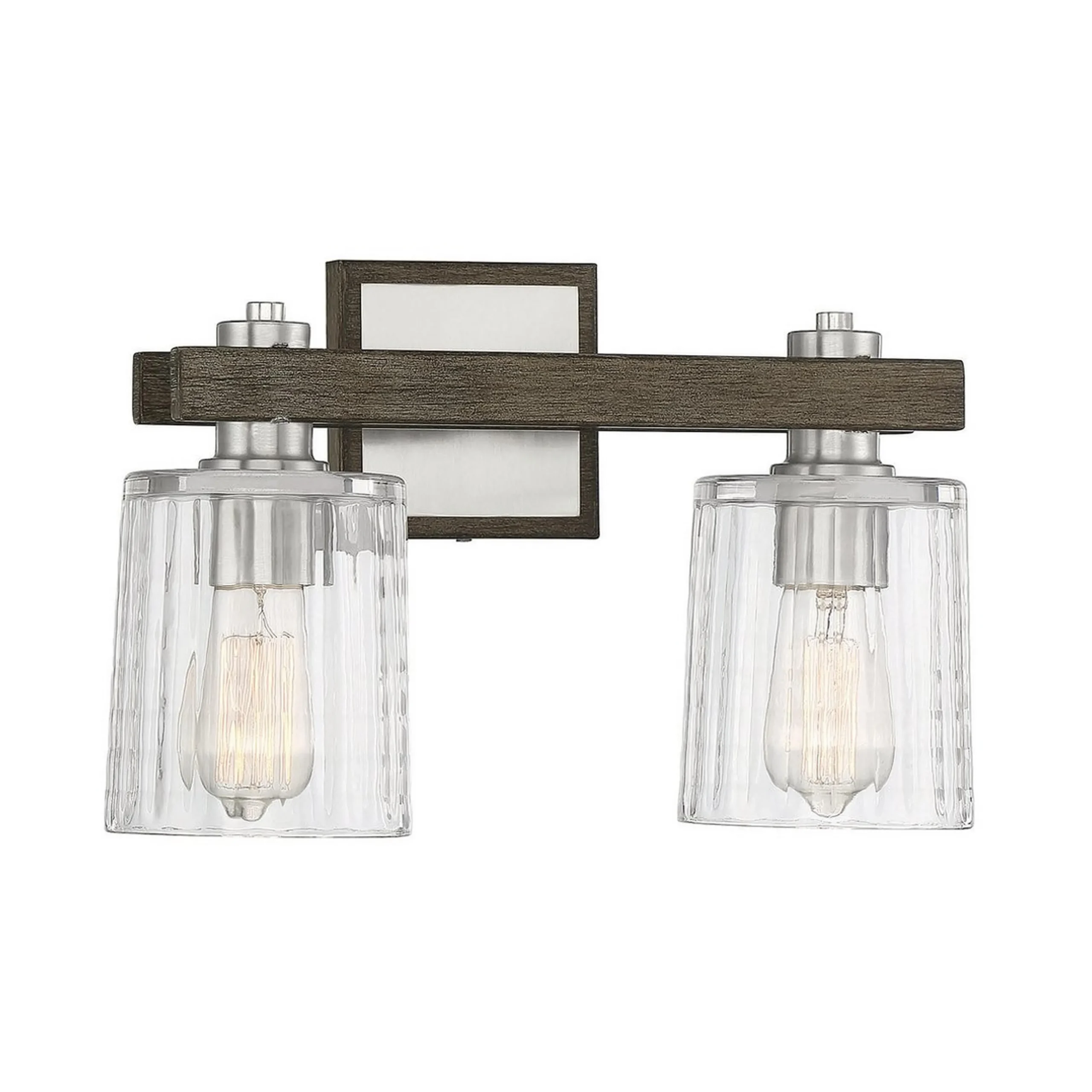 Rustic Ripple Glass Vanity Light - 2 Light