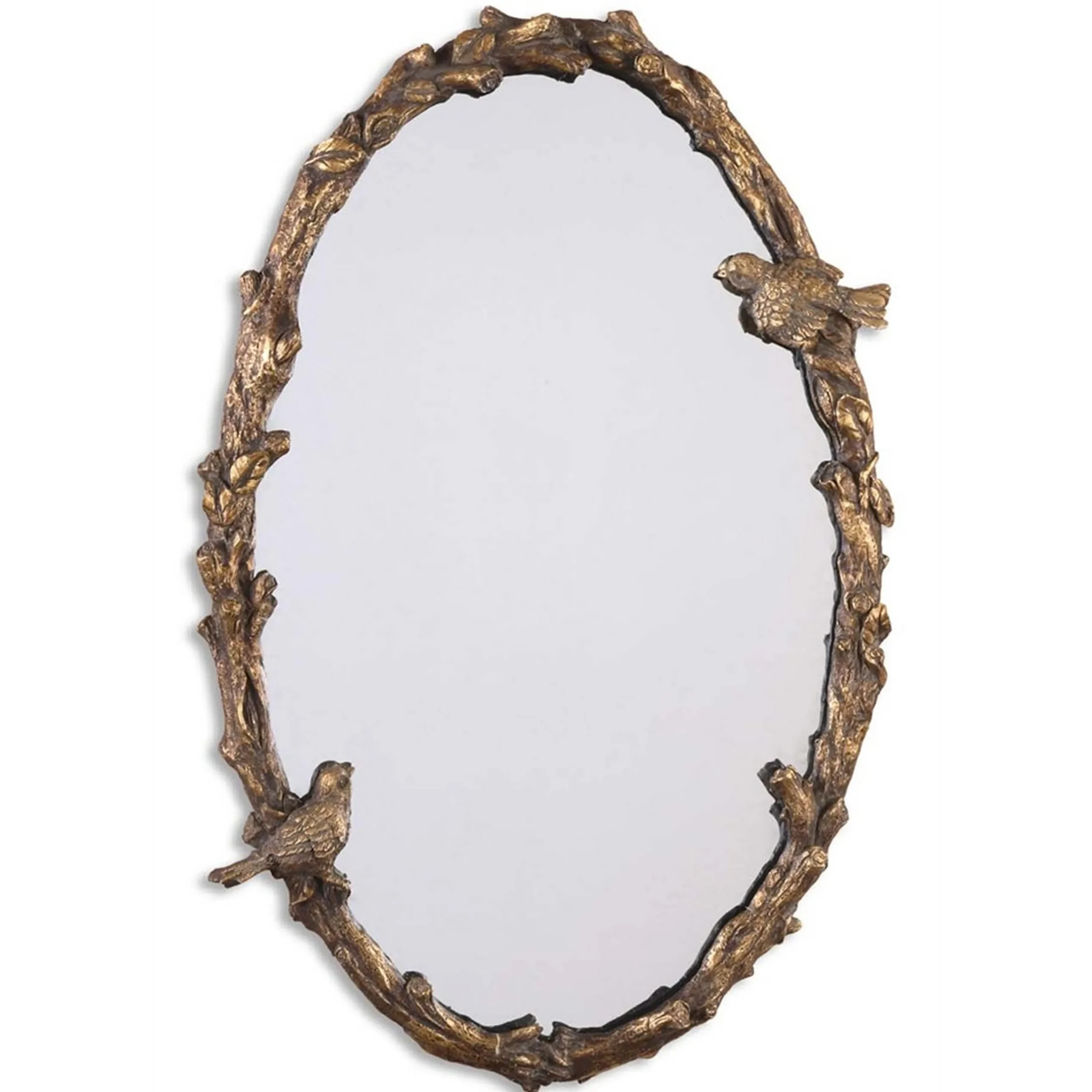 Rustic Vine and Bird Framed Mirror