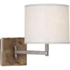 Rustic Wood Plate Swing Arm Sconce