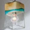Sand and Turquoise Square Pendant Light - Small