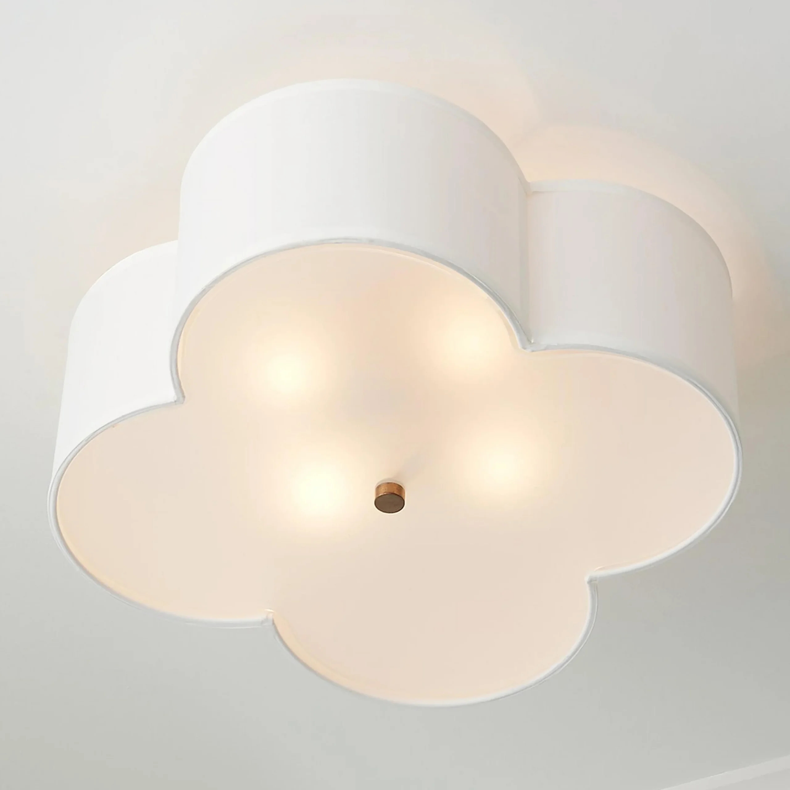 Scalloped Shade Semi-Flush Ceiling Light - 4 light