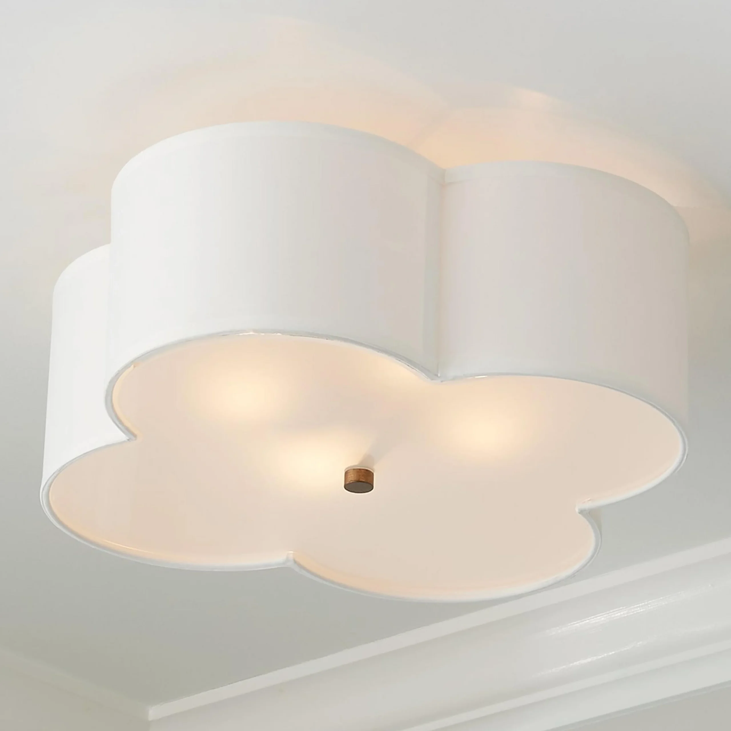 Scalloped Shade Semi-Flush Ceiling Light - 4 light