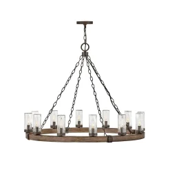 Seeded Contrast Outdoor Ring Chandelier - 12 Light