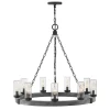 Seeded Contrast Outdoor Ring Chandelier - 9 Light