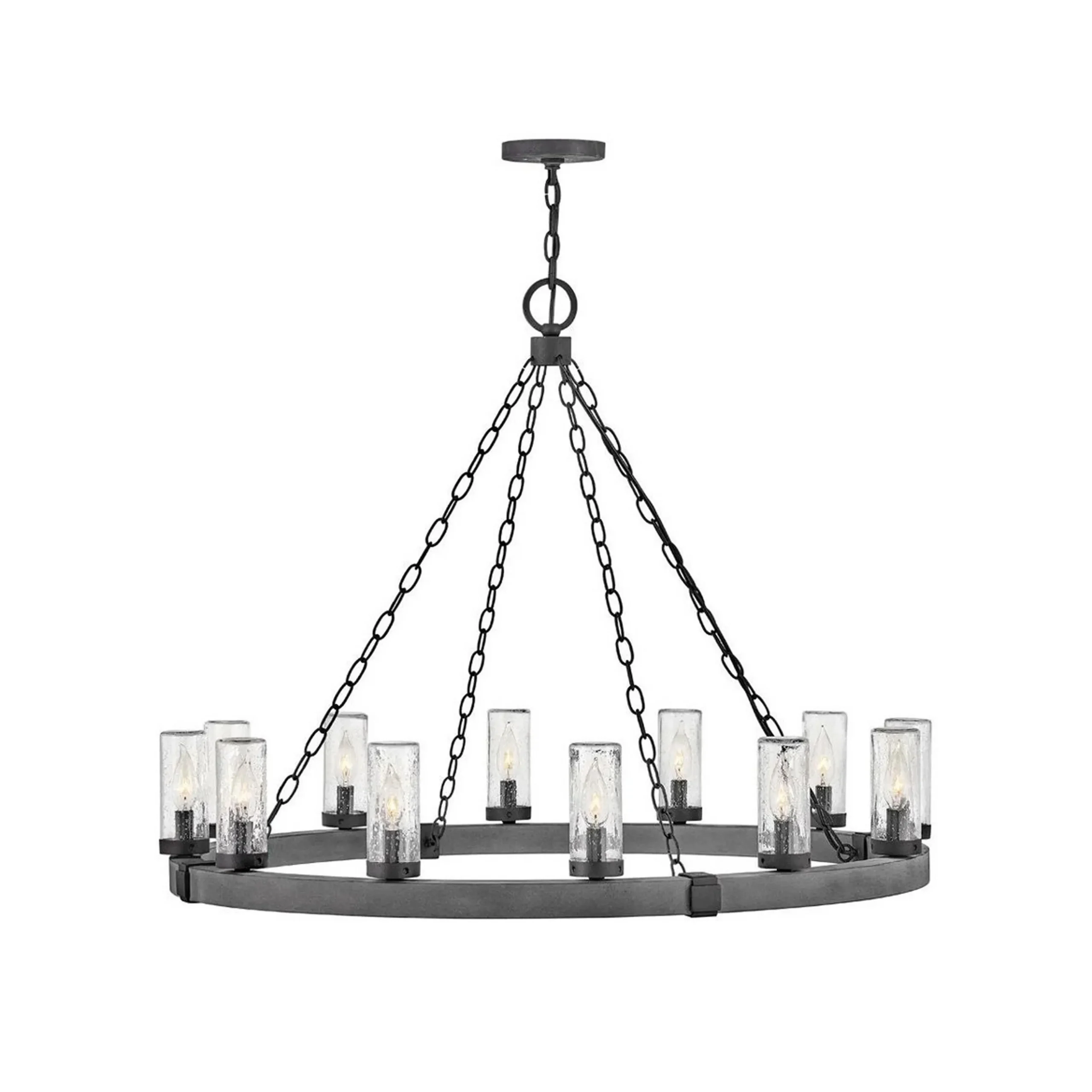 Seeded Contrast Outdoor Ring Chandelier - 12 Light