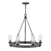 Seeded Contrast Outdoor Ring Chandelier - 6 Light
