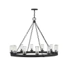 Seeded Contrast Outdoor Ring Chandelier - 12 Light