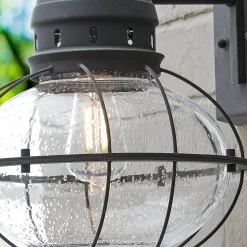 Seeded Glass Globe Outdoor Sconce - Large